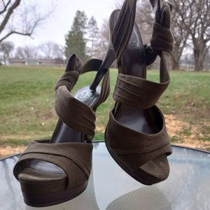 Jessica Simpson | Size 8.5 Erica Army Green Heel | Vintage | Side bow detail